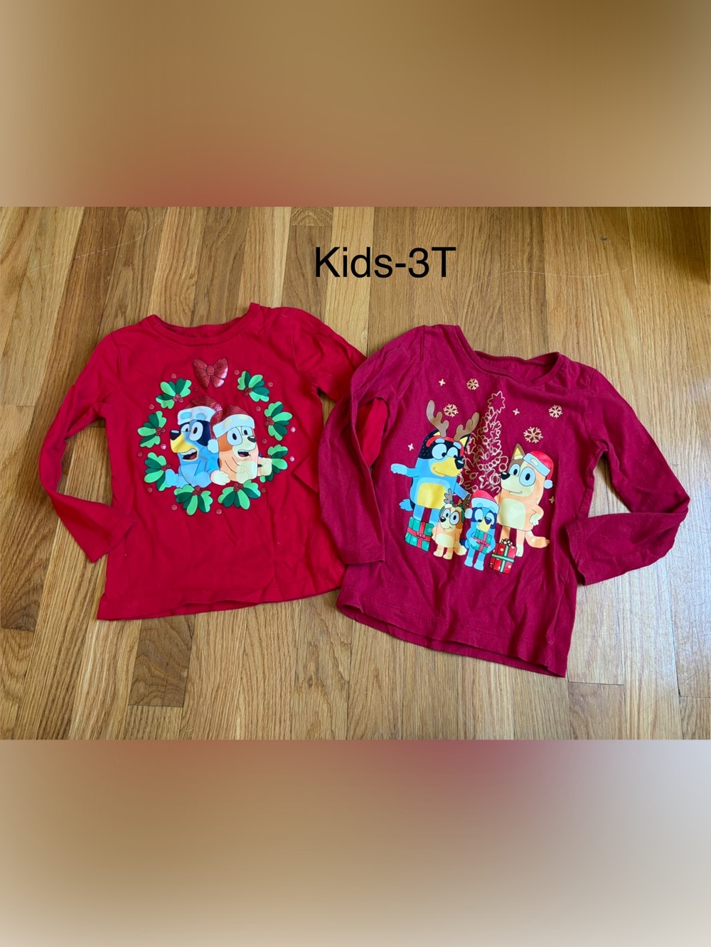 Kids Long-Sleeve Holiday Graphic Tee - Red